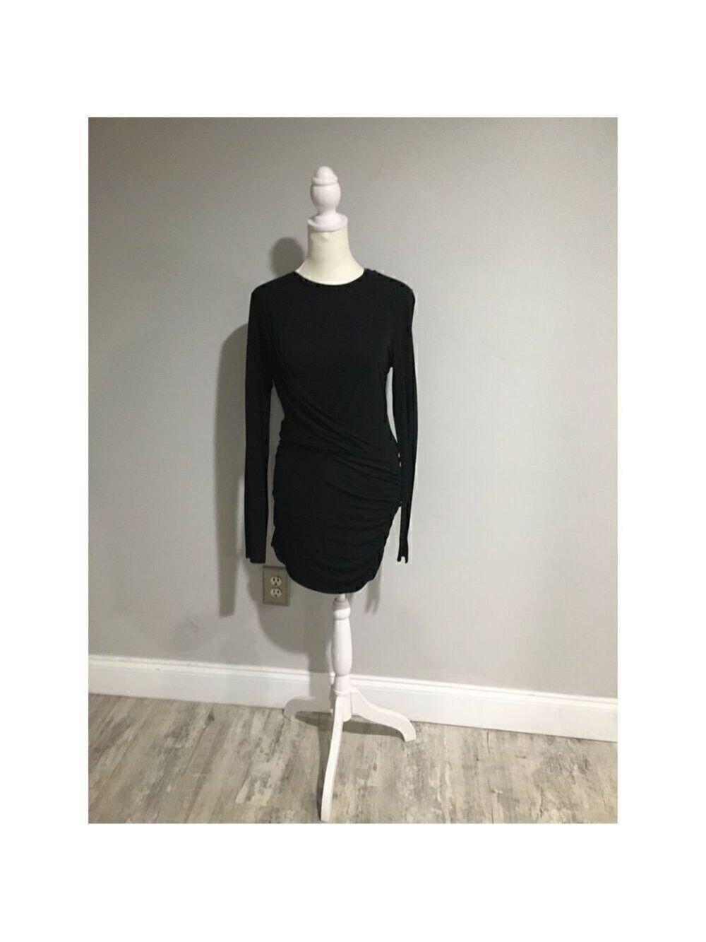 RAG & Bone Holly Black Draped Knit Minidress Size Medium NWT
